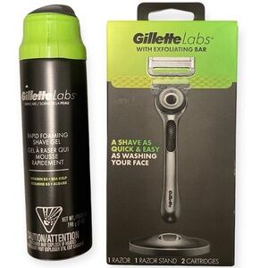 Gillette Labs Razor Kit Magnetic Stand Refill Rapid Foaming Shave Gel